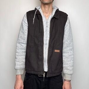 Bass Creek Outfitters Workwear Mens Medium Brown Canvas Layered Hoodie Jacket